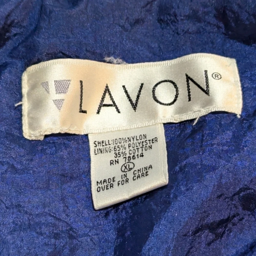 Vintage 80s 90s Lavon Retro Embroidered Windbreaker Jacket Blue XL